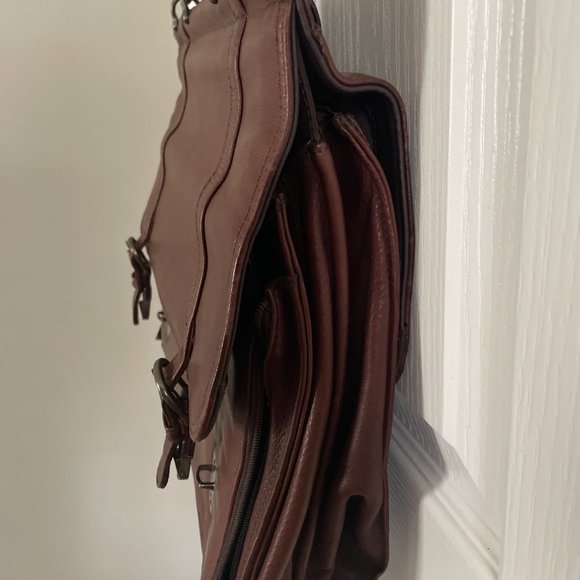 Kenneth Cole Brown Leather Messenger Satchel/Briefcase - Picture 11 of 14